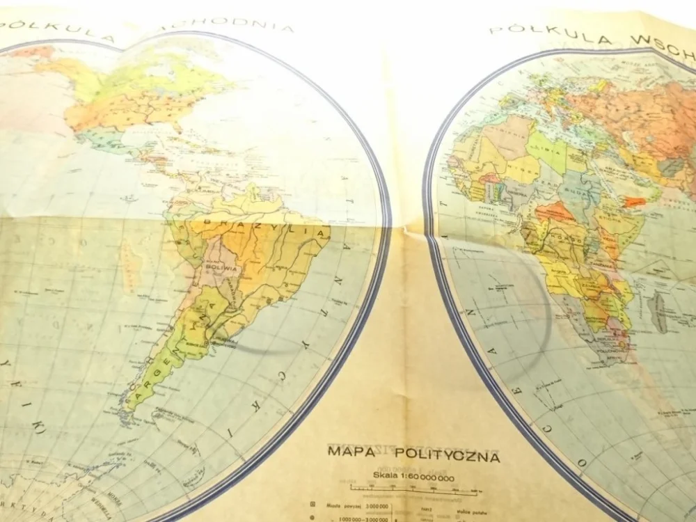 MAPA POLITYCZNA I PLANIGLOBY FIZYCZNE 1969 Najlepsza cena