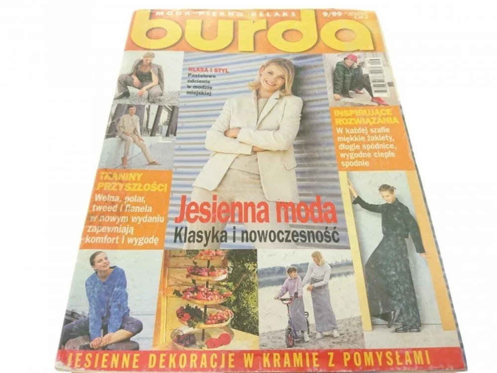 Ostatnia szansa BURDA NR 9/99 JESIENNA MODA KLASYKA I NOWOCZESNOŚĆ