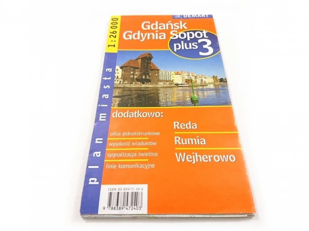 GDAŃSK GDYNIA SOPOT PLUS 3 PLAN MIASTA 1:26 000 Ekspresowa dostawa