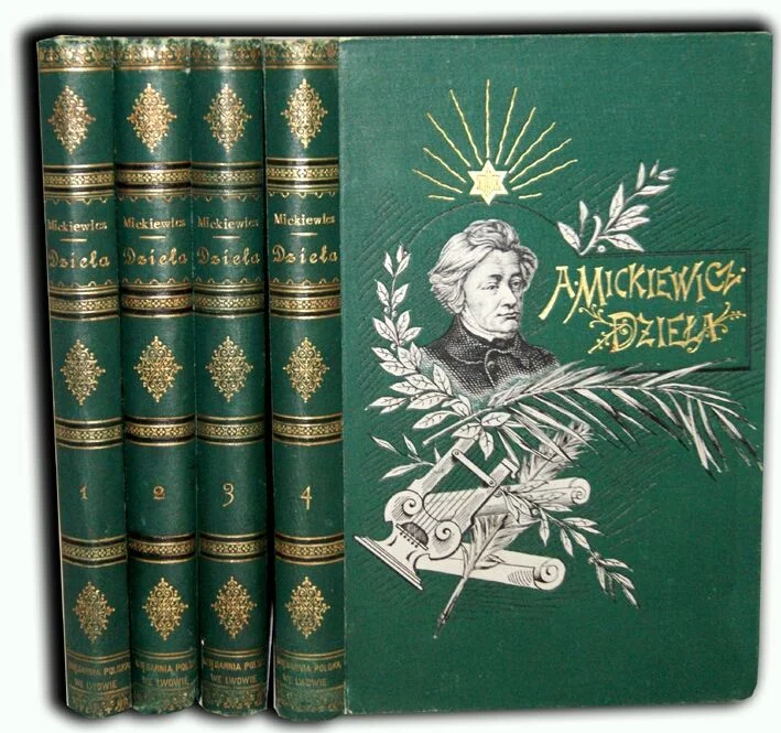 Zamów dziś MICKIEWICZ -DZIEŁA wyd. Biegeleisen LWÓW 1893r. Tom I-IV OPRAWA WYDAWNICZA 4 portrety autora i podobizny autografów