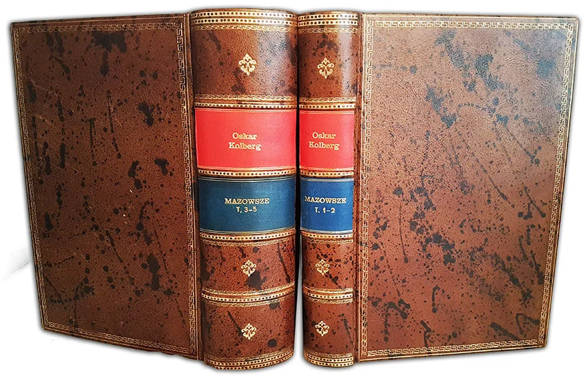 Ograniczona ilość KOLBERG - MAZOWSZE Obraz etnograficzny Tom I-V 1885r. drzeworyty i barwne litografie Gersona
