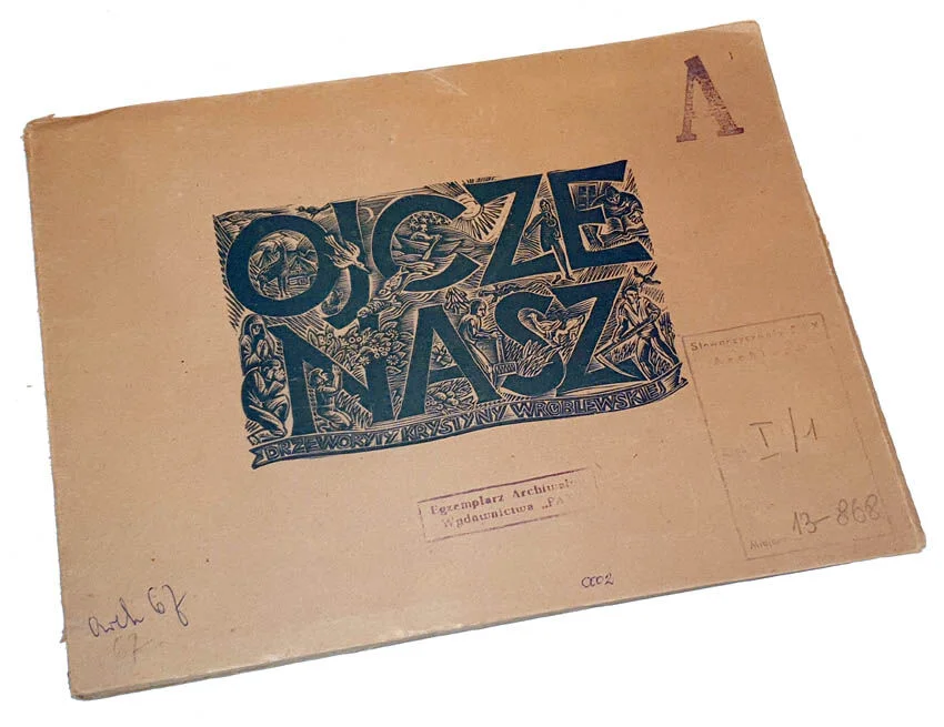 Popularny WRÓBLEWSKA - OJCZE NASZ wyd.1950 - teka 11 drzeworytów