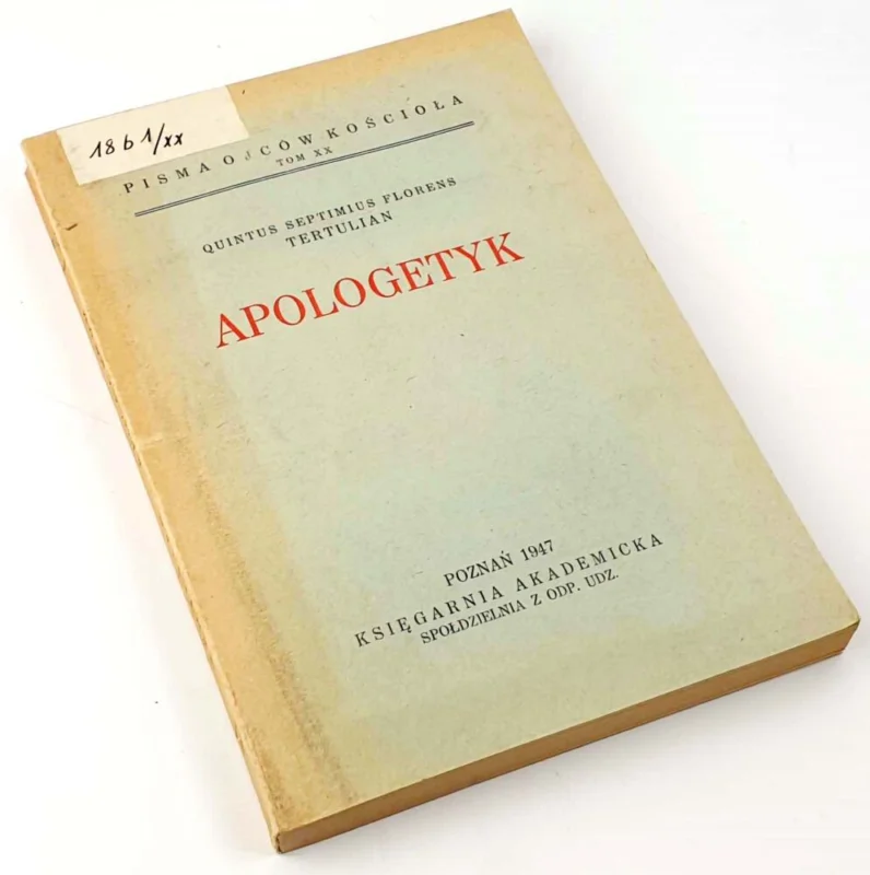 [PISMA OJCÓW KOŚCIOŁA] APOLOGETYK wyd. 1947 Hit sprzedaży