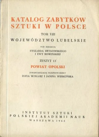 Wyprzedaż KATALOG ZABYTKÓW SZTUKI W POLSCE. POWIAT OPOLSKI