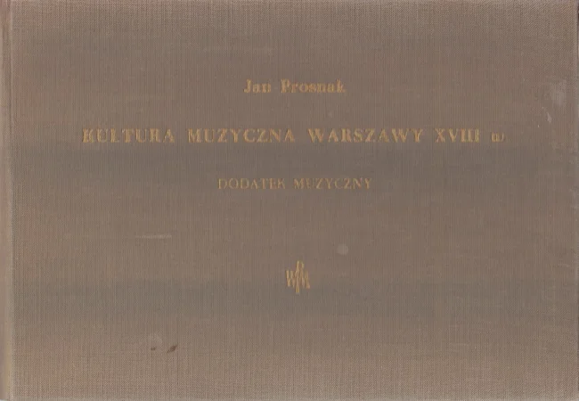 KULTURA MUZYCZNA WARSZAWY XVIII W. DODATEK MUZYCZNY Rabat
