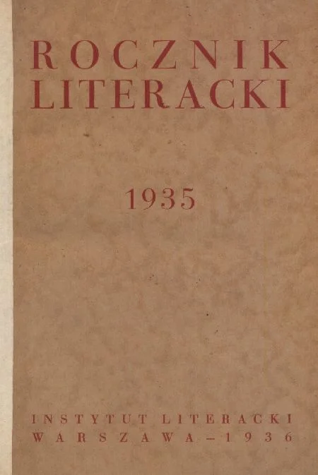Dodaj do koszyka ROCZNIK LITERACKI ZA ROK 1935