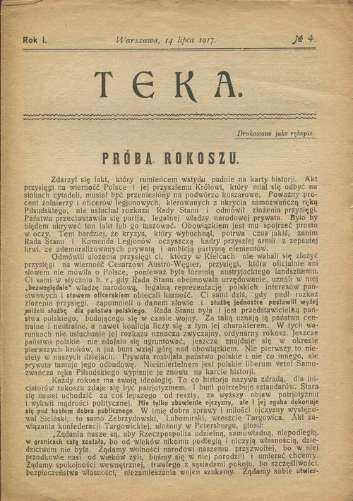 Nowość TEKA NR 4/1917